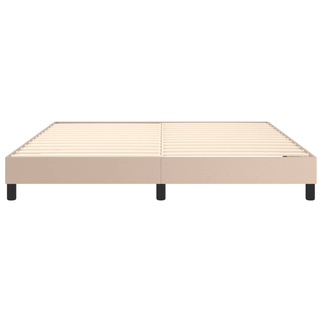 Boxspring bed kunstleer cappuccinokleurig 180x200 cm is nu te koop bij PeponiXL, paradijselijk wonen!
