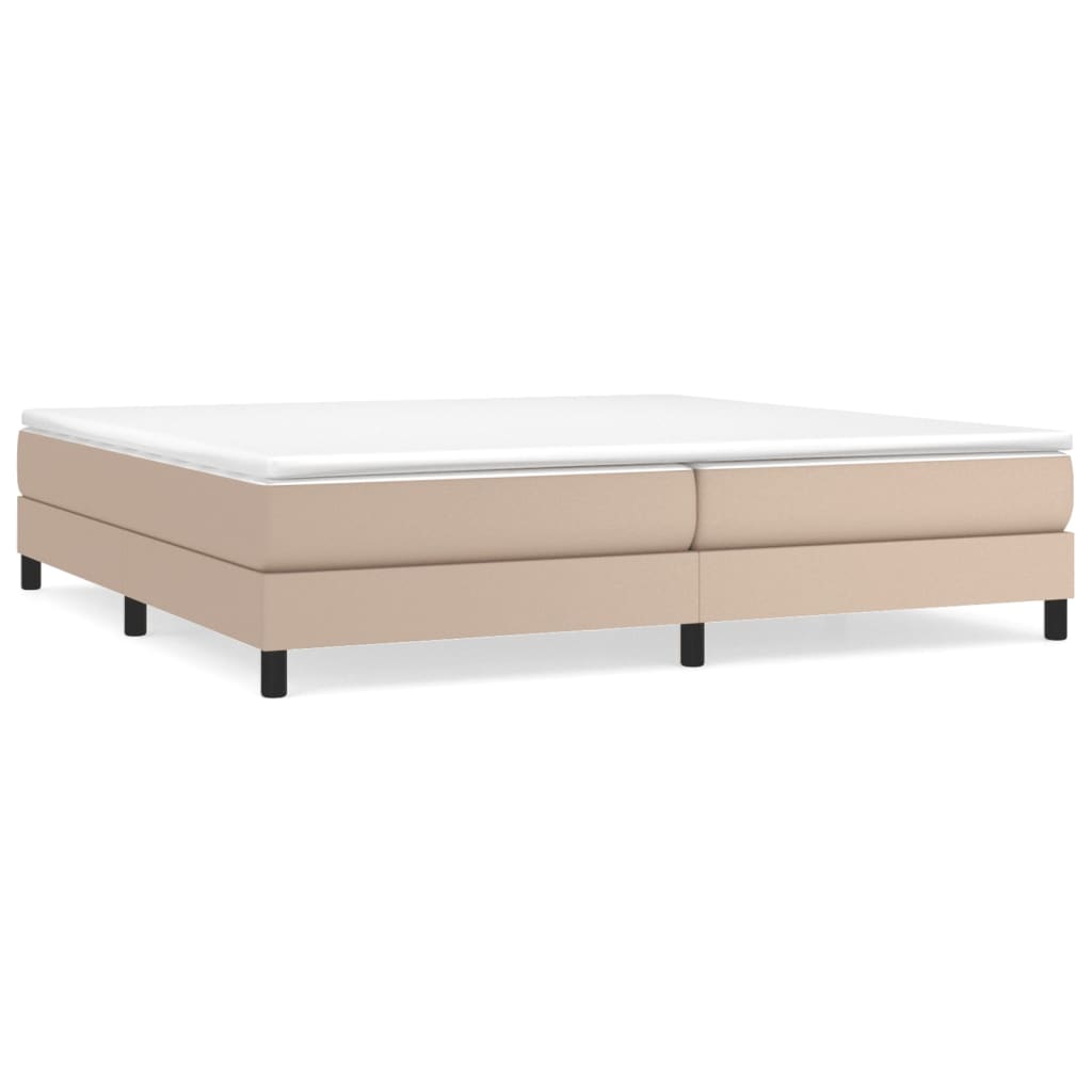 Boxspring bed kunstleer cappuccinokleurig 200x200 cm is nu te koop bij PeponiXL, paradijselijk wonen!