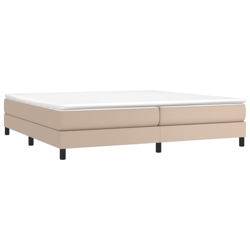 Boxspring bed kunstleer cappuccinokleurig 200x200 cm is nu te koop bij PeponiXL, paradijselijk wonen!