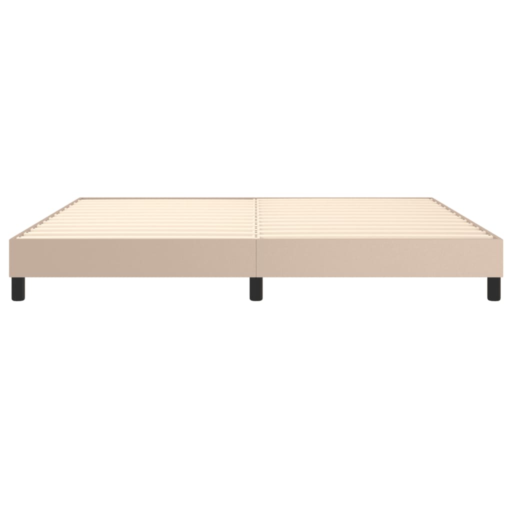 Boxspring bed kunstleer cappuccinokleurig 200x200 cm is nu te koop bij PeponiXL, paradijselijk wonen!