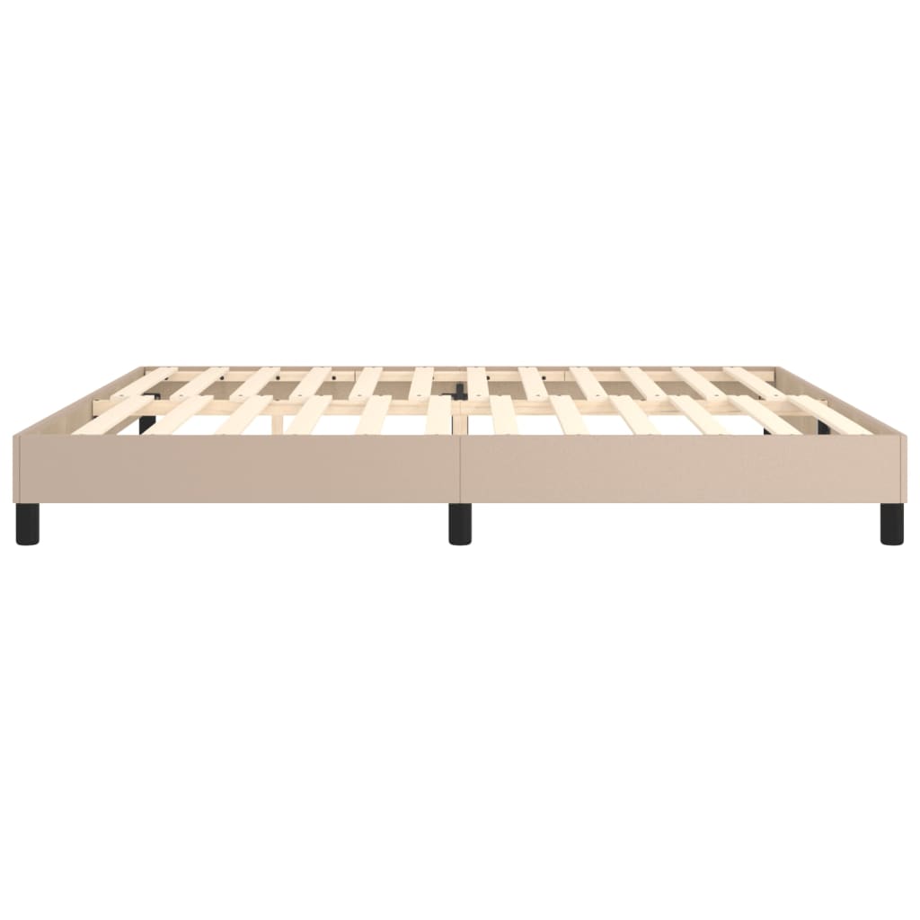 Boxspring bed kunstleer cappuccinokleurig 200x200 cm is nu te koop bij PeponiXL, paradijselijk wonen!