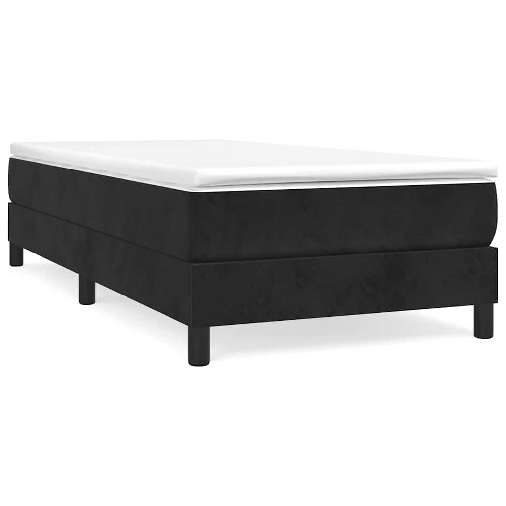 Boxspring bed fluweel zwart 80x200 cm is nu te koop bij PeponiXL, paradijselijk wonen!
