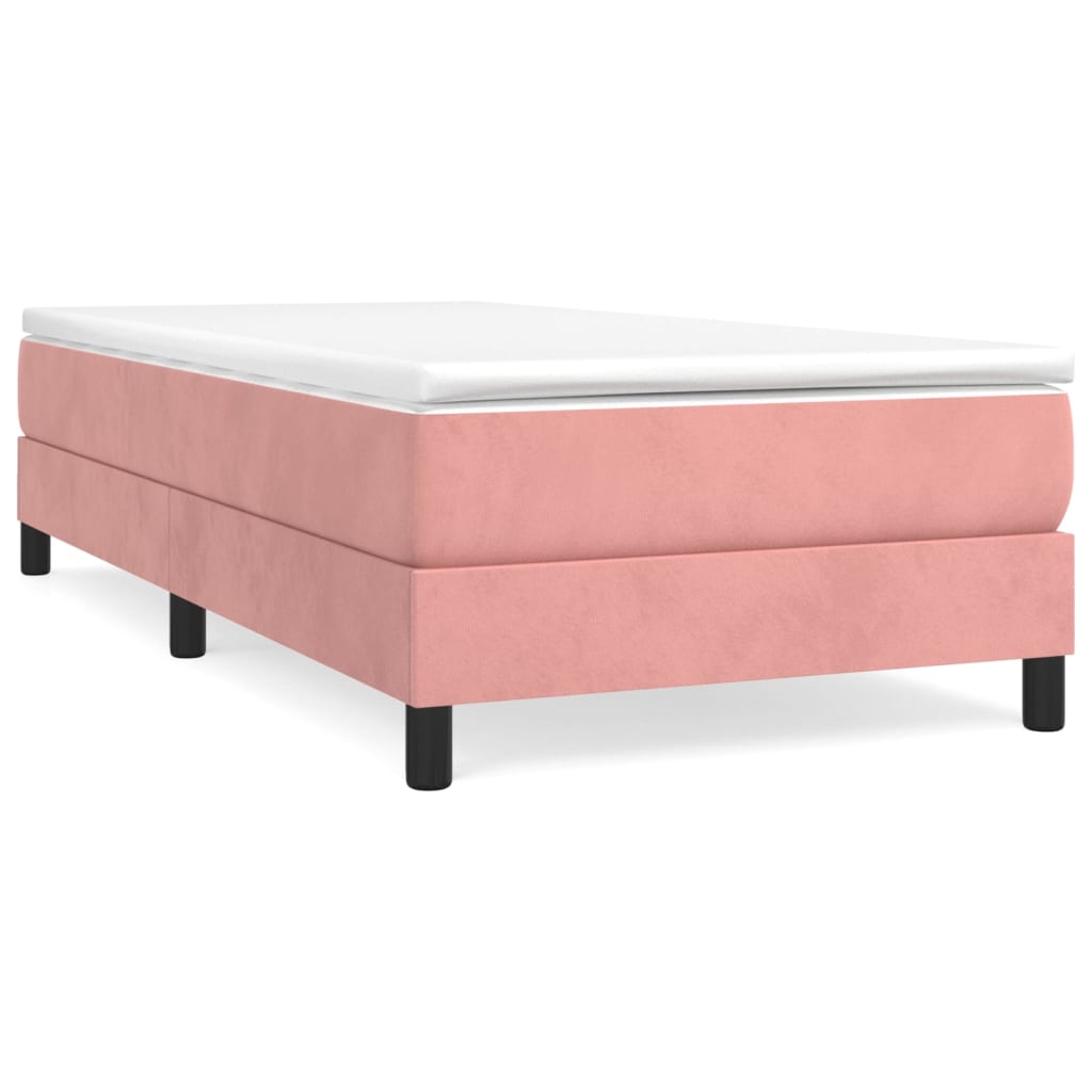 Boxspring bed fluweel roze 90x190 cm is nu te koop bij PeponiXL, paradijselijk wonen!