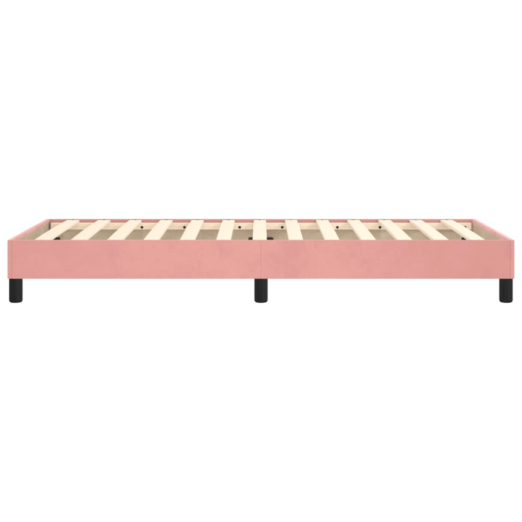 Boxspring bed fluweel roze 90x190 cm is nu te koop bij PeponiXL, paradijselijk wonen!