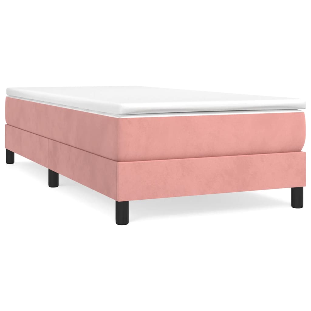 Boxspring bed fluweel roze 100x200 cm is nu te koop bij PeponiXL, paradijselijk wonen!