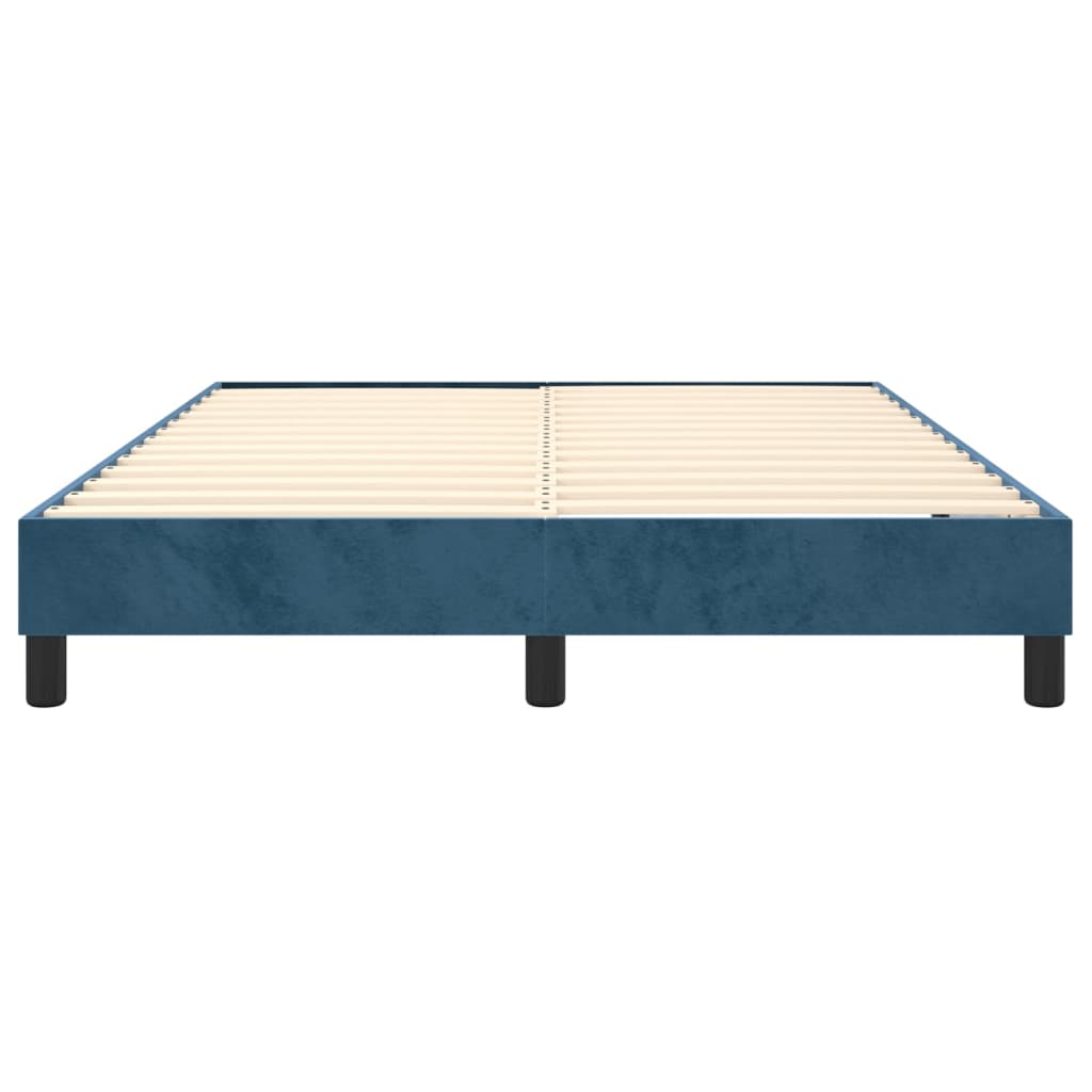 Boxspring bed 140x190 cm fluweel donkerblauw is nu te koop bij PeponiXL, paradijselijk wonen!