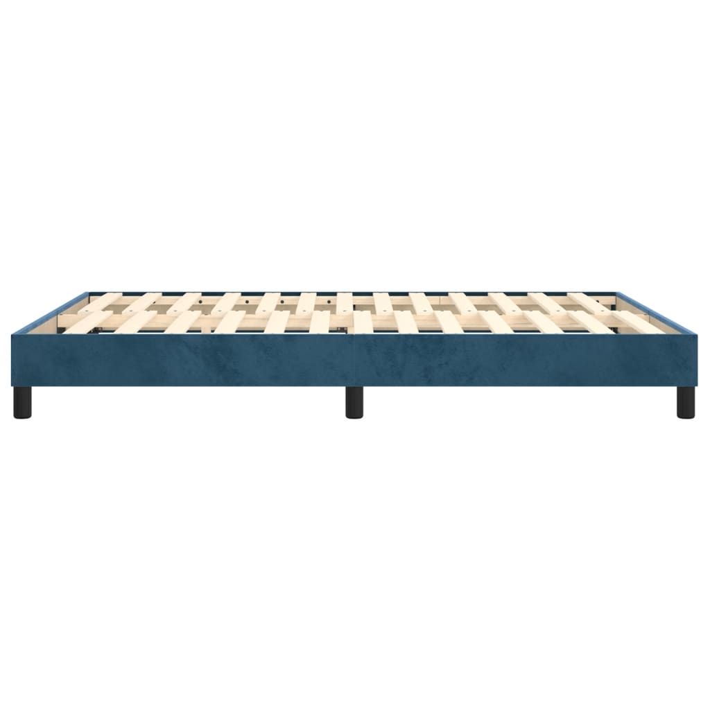 Boxspring bed 140x190 cm fluweel donkerblauw is nu te koop bij PeponiXL, paradijselijk wonen!