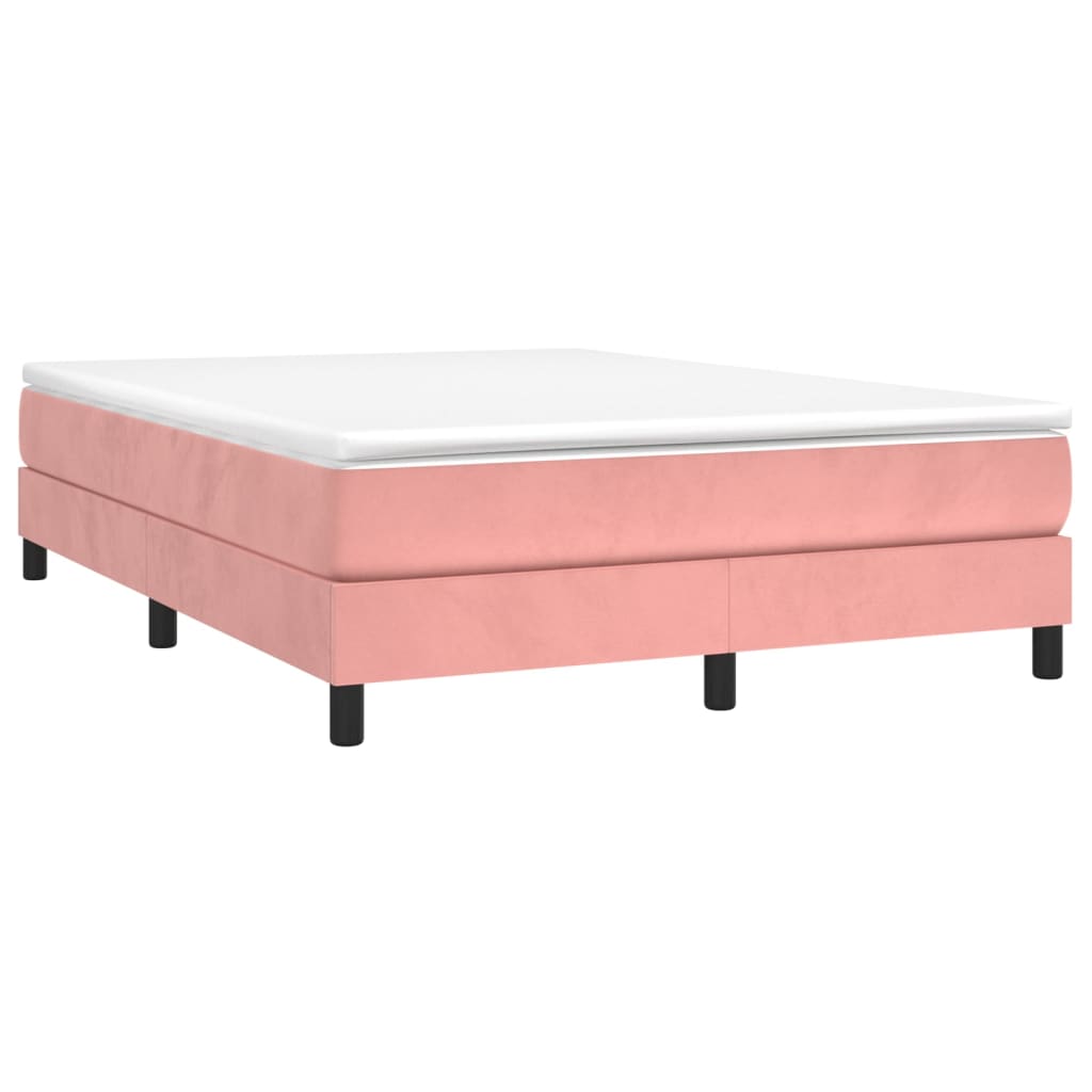 Boxspring bed fluweel roze 140x200 cm is nu te koop bij PeponiXL, paradijselijk wonen!