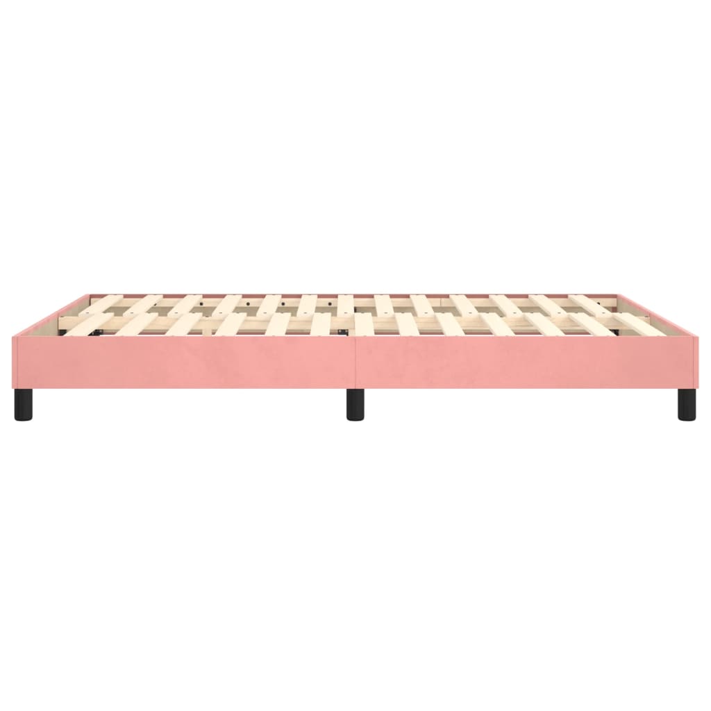 Boxspring bed fluweel roze 140x200 cm is nu te koop bij PeponiXL, paradijselijk wonen!