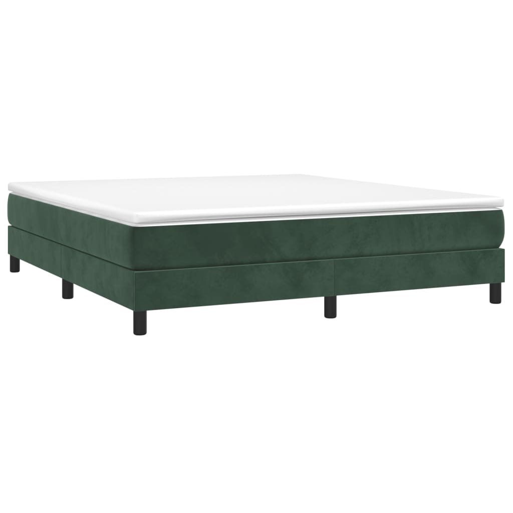 Boxspring bed 160x200 cm fluweel donkergroen is nu te koop bij PeponiXL, paradijselijk wonen!
