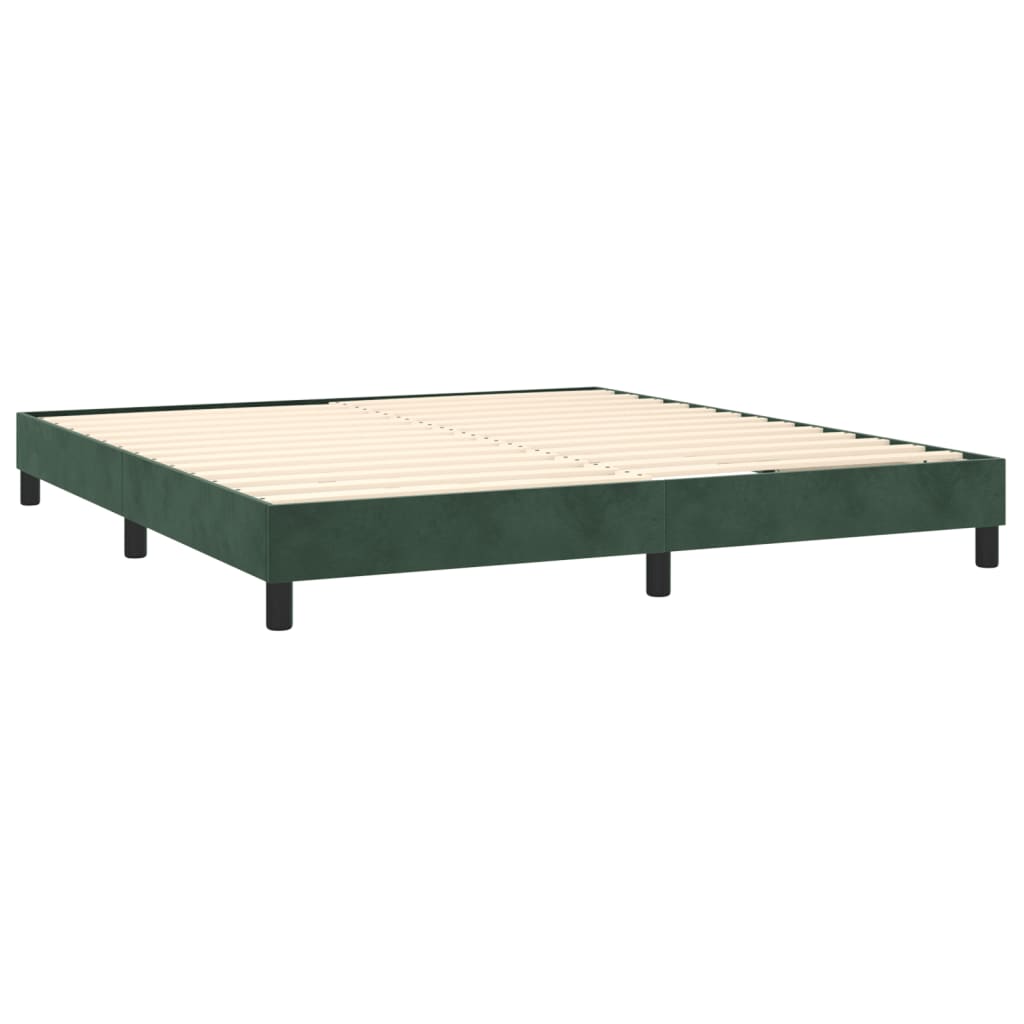 Boxspring bed 160x200 cm fluweel donkergroen is nu te koop bij PeponiXL, paradijselijk wonen!