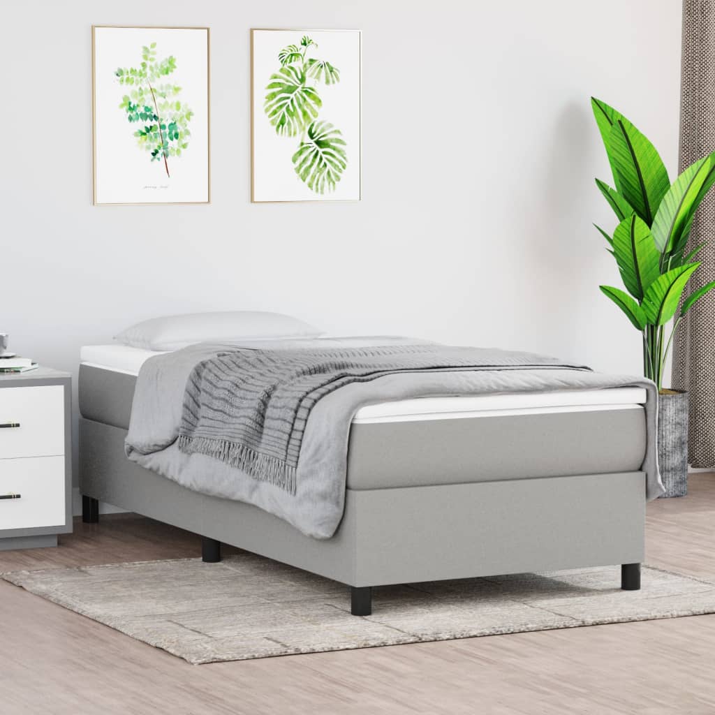 Boxspring bed 80x200 cm stof lichtgrijs is nu te koop bij PeponiXL, paradijselijk wonen!