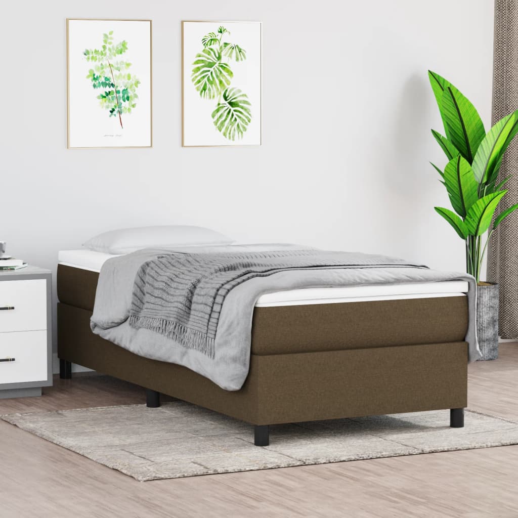 Boxspring bed 80x200 cm stof donkerbruin is nu te koop bij PeponiXL, paradijselijk wonen!