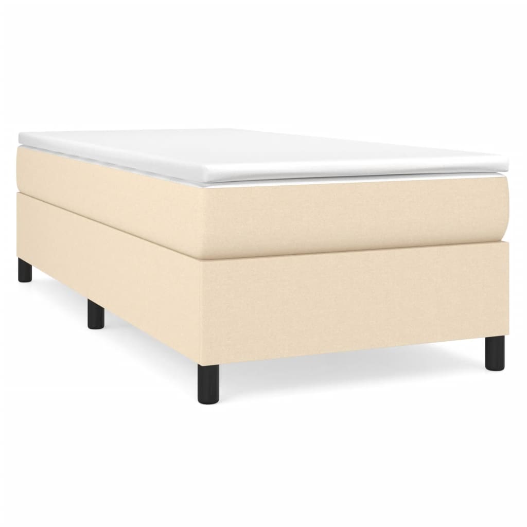 Boxspring bed 90x190 cm stof crèmekleurig is nu te koop bij PeponiXL, paradijselijk wonen!