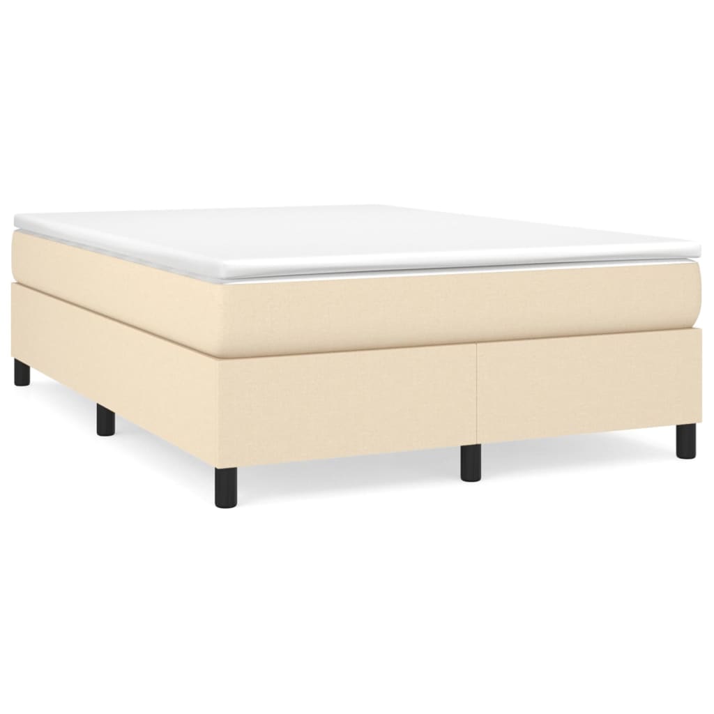Boxspring bed stof crèmekleurig 140x190 cm is nu te koop bij PeponiXL, paradijselijk wonen!