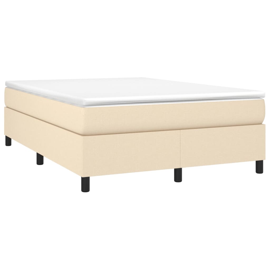Boxspring bed stof crèmekleurig 140x190 cm is nu te koop bij PeponiXL, paradijselijk wonen!