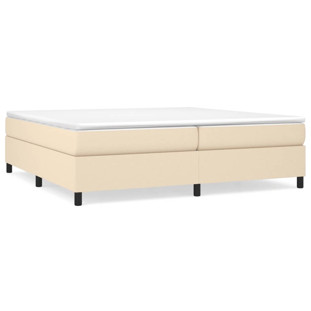 Boxspring bed stof crèmekleurig 200x200 cm is nu te koop bij PeponiXL, paradijselijk wonen!