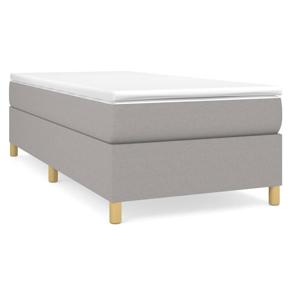 Boxspring bed 90x200 cm stof lichtgrijs is nu te koop bij PeponiXL, paradijselijk wonen!