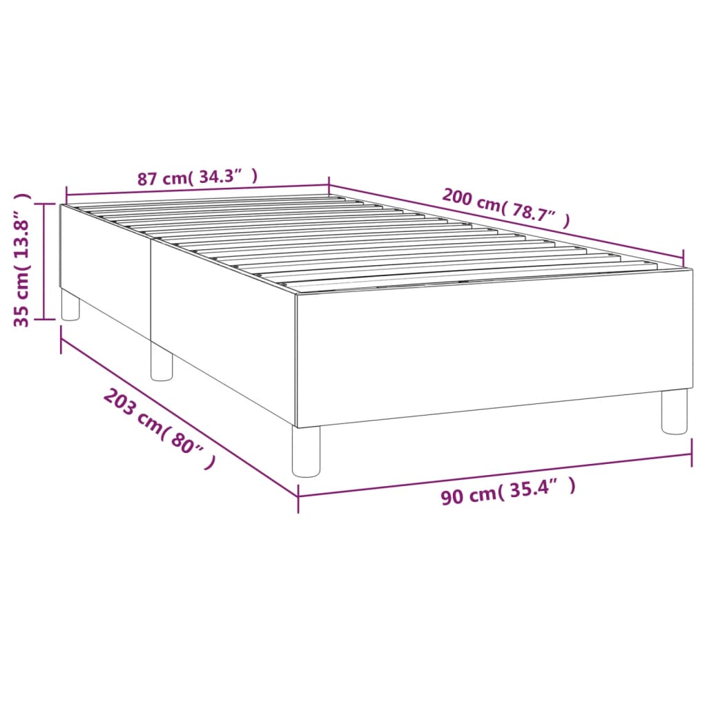 Boxspring bed 90x200 cm stof lichtgrijs is nu te koop bij PeponiXL, paradijselijk wonen!