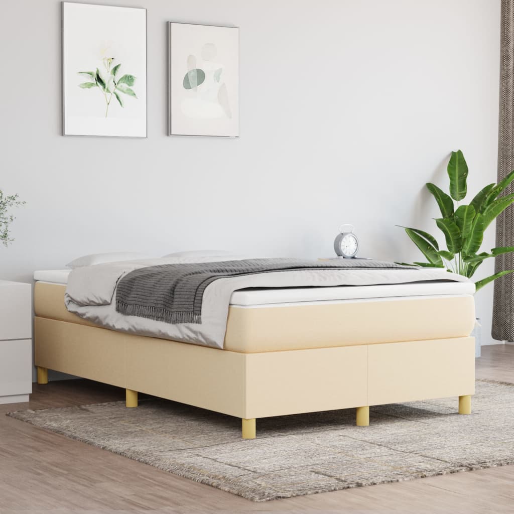 Boxspring bed 120x200 cm stof crèmekleurig is nu te koop bij PeponiXL, paradijselijk wonen!
