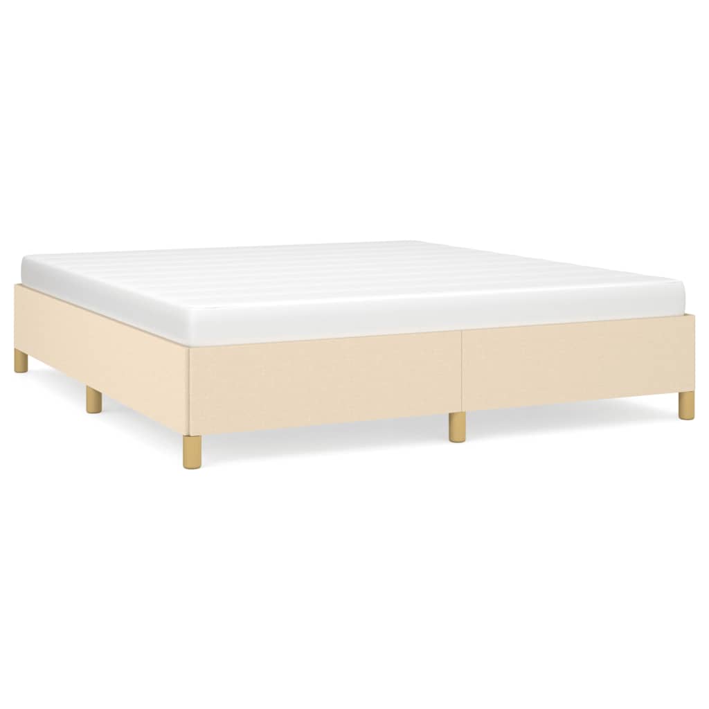 Boxspring bed stof crèmekleurig 160x200 cm is nu te koop bij PeponiXL, paradijselijk wonen!