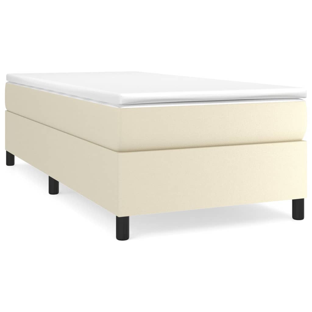 Boxspring bed kunstleer crèmekleurig 90x190 cm is nu te koop bij PeponiXL, paradijselijk wonen!