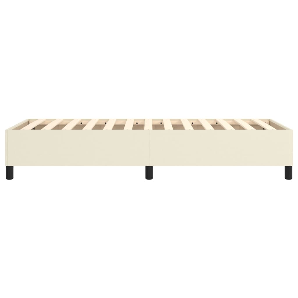 Boxspring bed kunstleer crèmekleurig 90x190 cm is nu te koop bij PeponiXL, paradijselijk wonen!