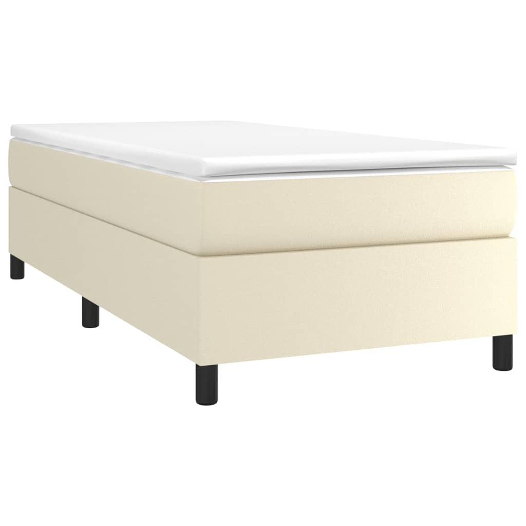 Boxspring bed kunstleer crèmekleurig 90x200 cm is nu te koop bij PeponiXL, paradijselijk wonen!