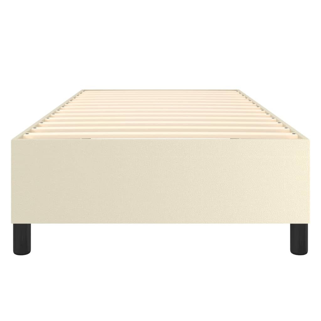 Boxspring bed kunstleer crèmekleurig 90x200 cm is nu te koop bij PeponiXL, paradijselijk wonen!