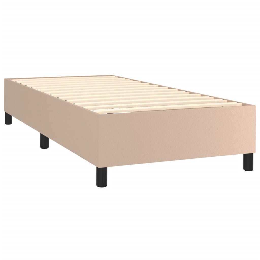 Boxspring bed kunstleer cappuccinokleurig 90x200 cm is nu te koop bij PeponiXL, paradijselijk wonen!