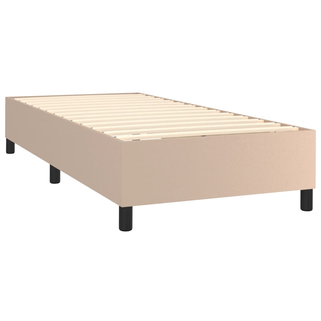 Boxspring bed kunstleer cappuccinokleurig 100x200 cm is nu te koop bij PeponiXL, paradijselijk wonen!