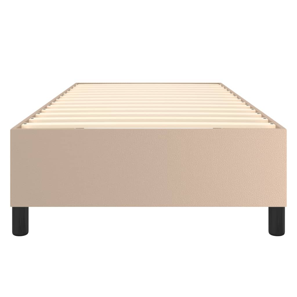 Boxspring bed kunstleer cappuccinokleurig 100x200 cm is nu te koop bij PeponiXL, paradijselijk wonen!