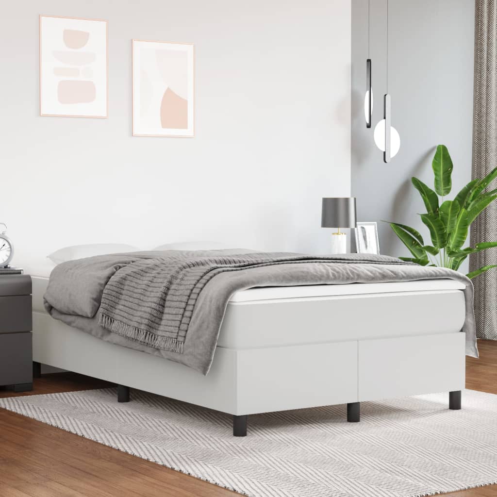 Boxspring bed kunstleer wit 120x200 cm is nu te koop bij PeponiXL, paradijselijk wonen!