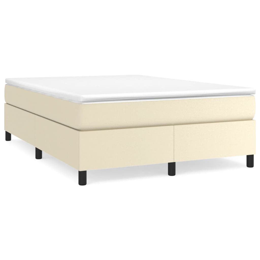 Boxspring bed kunstleer crèmekleurig 140x190 cm is nu te koop bij PeponiXL, paradijselijk wonen!