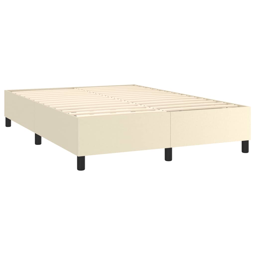 Boxspring bed kunstleer crèmekleurig 140x190 cm is nu te koop bij PeponiXL, paradijselijk wonen!