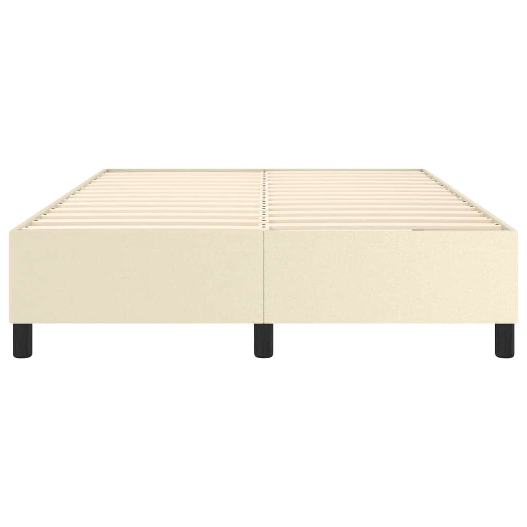 Boxspring bed kunstleer crèmekleurig 140x190 cm is nu te koop bij PeponiXL, paradijselijk wonen!