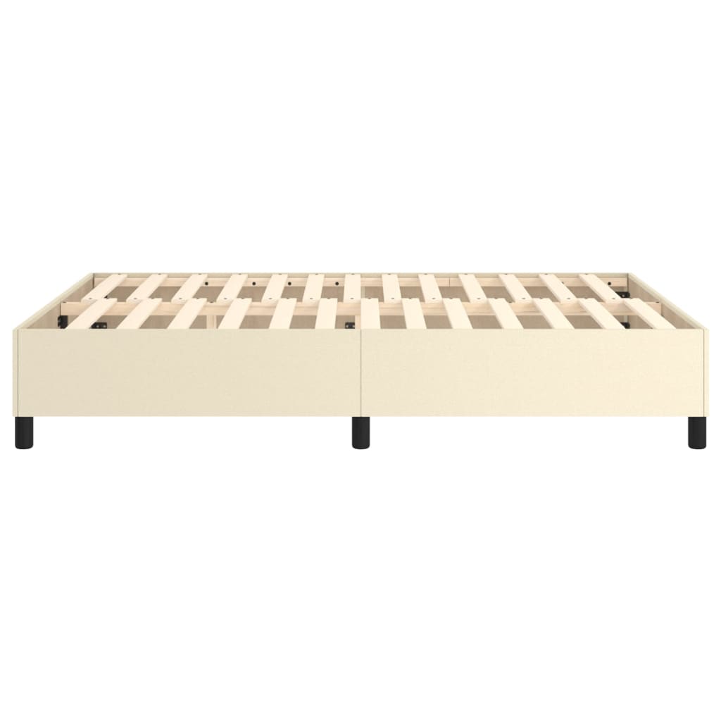 Boxspring bed kunstleer crèmekleurig 140x190 cm is nu te koop bij PeponiXL, paradijselijk wonen!