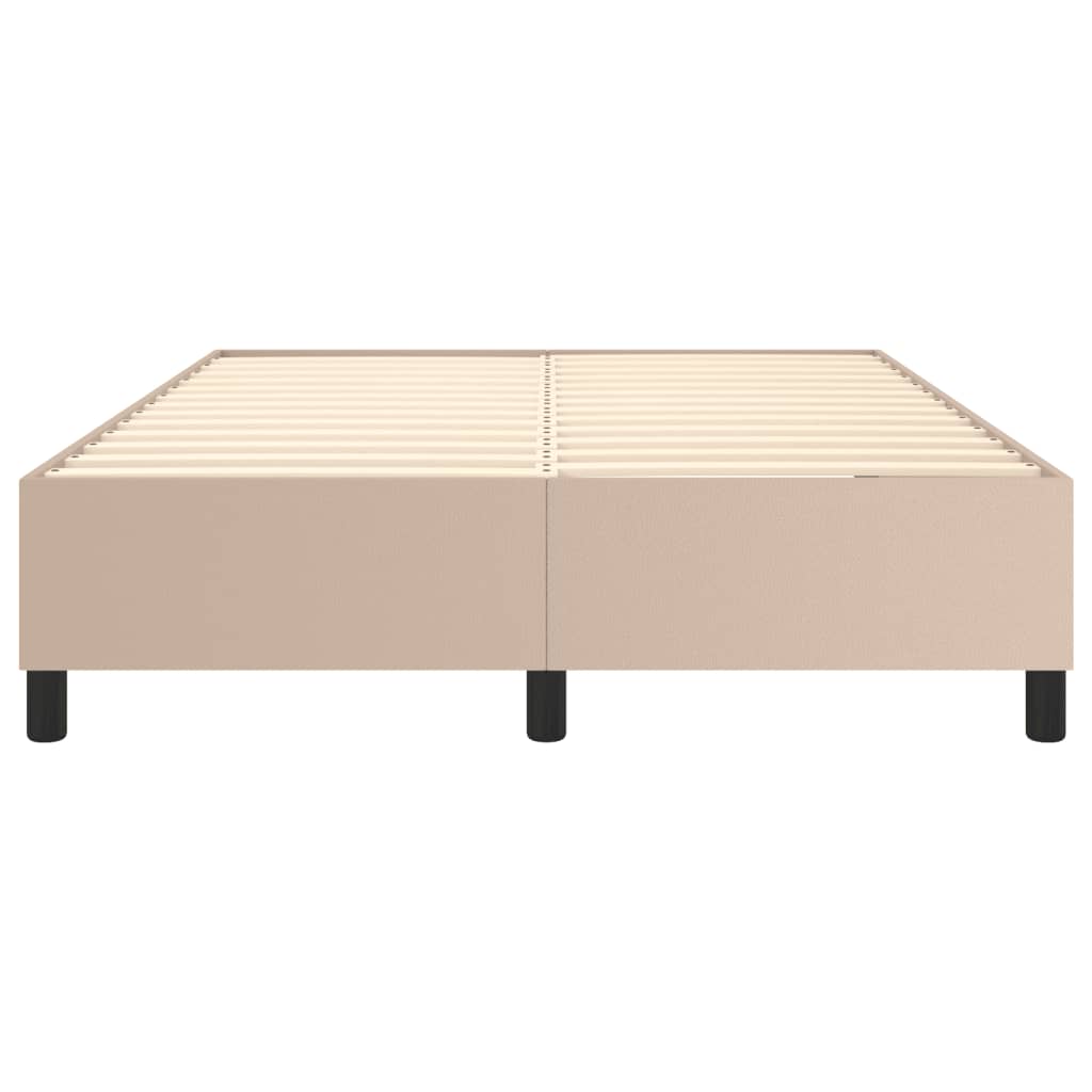 Boxspring bed kunstleer cappuccinokleurig 140x200 cm is nu te koop bij PeponiXL, paradijselijk wonen!