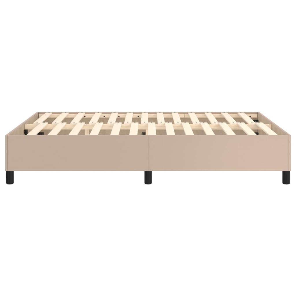 Boxspring bed kunstleer cappuccinokleurig 140x200 cm is nu te koop bij PeponiXL, paradijselijk wonen!