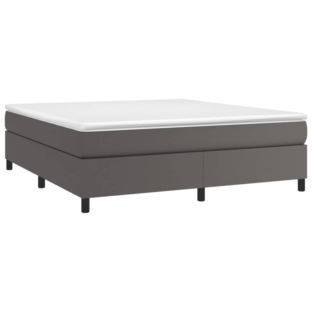 Boxspring bed kunstleer grijs 160x200 cm is nu te koop bij PeponiXL, paradijselijk wonen!