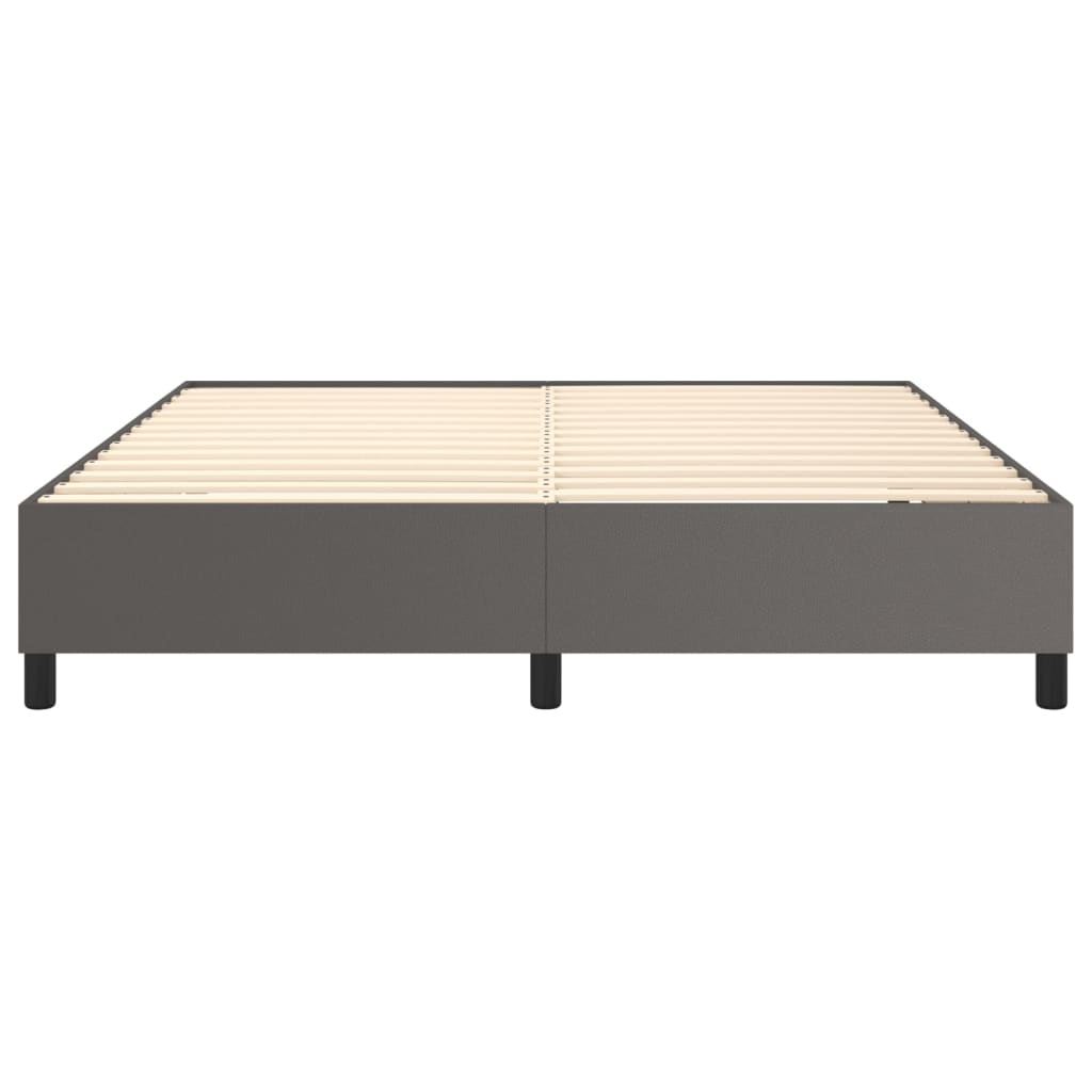 Boxspring bed kunstleer grijs 160x200 cm is nu te koop bij PeponiXL, paradijselijk wonen!