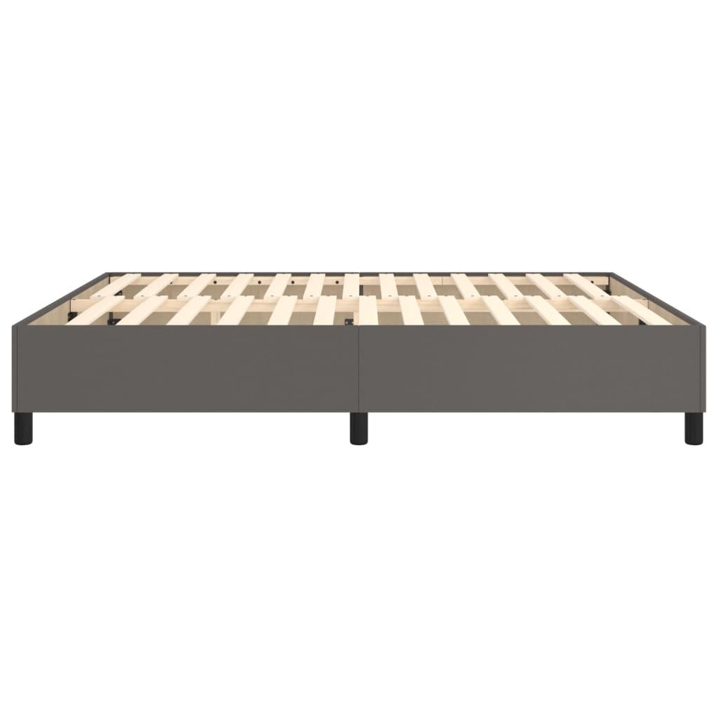 Boxspring bed kunstleer grijs 160x200 cm is nu te koop bij PeponiXL, paradijselijk wonen!