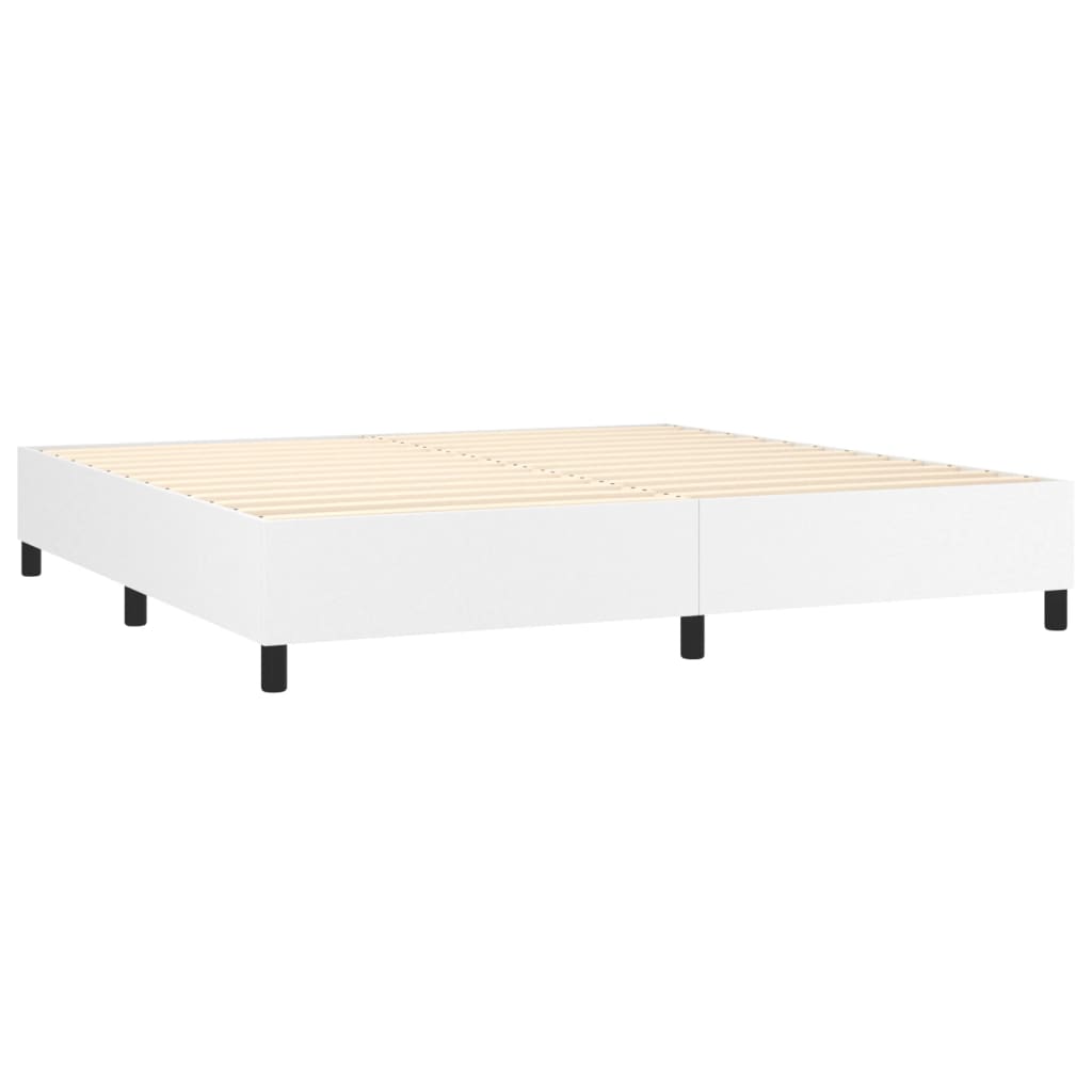 Boxspring bed kunstleer wit 200x200 cm is nu te koop bij PeponiXL, paradijselijk wonen!