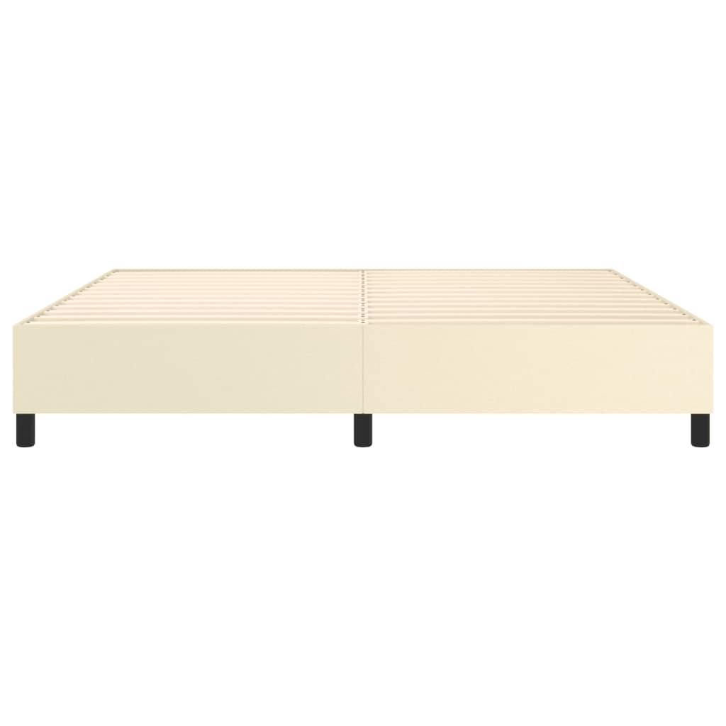 Boxspring bed kunstleer crèmekleurig 200x200 cm is nu te koop bij PeponiXL, paradijselijk wonen!