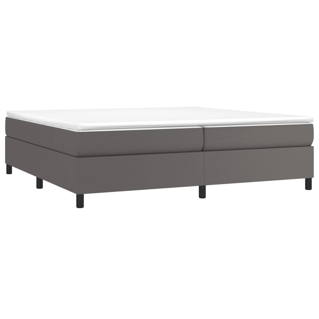 Boxspring bed kunstleer grijs 200x200 cm is nu te koop bij PeponiXL, paradijselijk wonen!