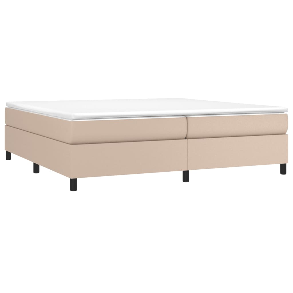 Boxspring bed kunstleer cappuccinokleurig 200x200 cm is nu te koop bij PeponiXL, paradijselijk wonen!