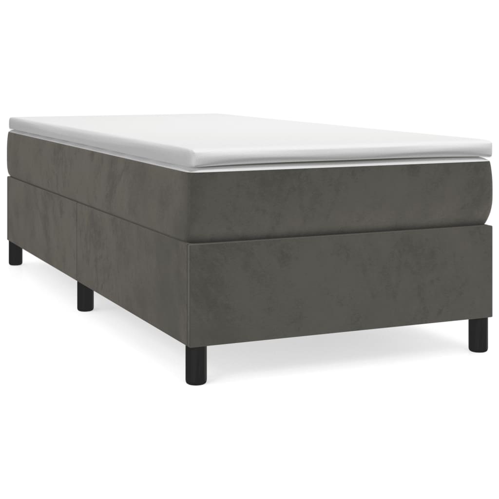 Boxspring bed 80x200 cm fluweel donkergrijs is nu te koop bij PeponiXL, paradijselijk wonen!