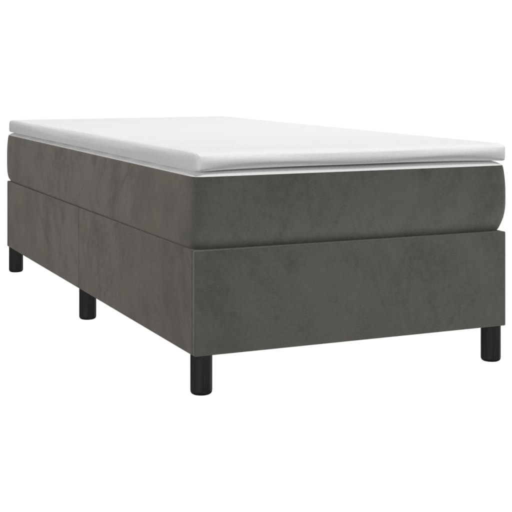 Boxspring bed 80x200 cm fluweel donkergrijs is nu te koop bij PeponiXL, paradijselijk wonen!