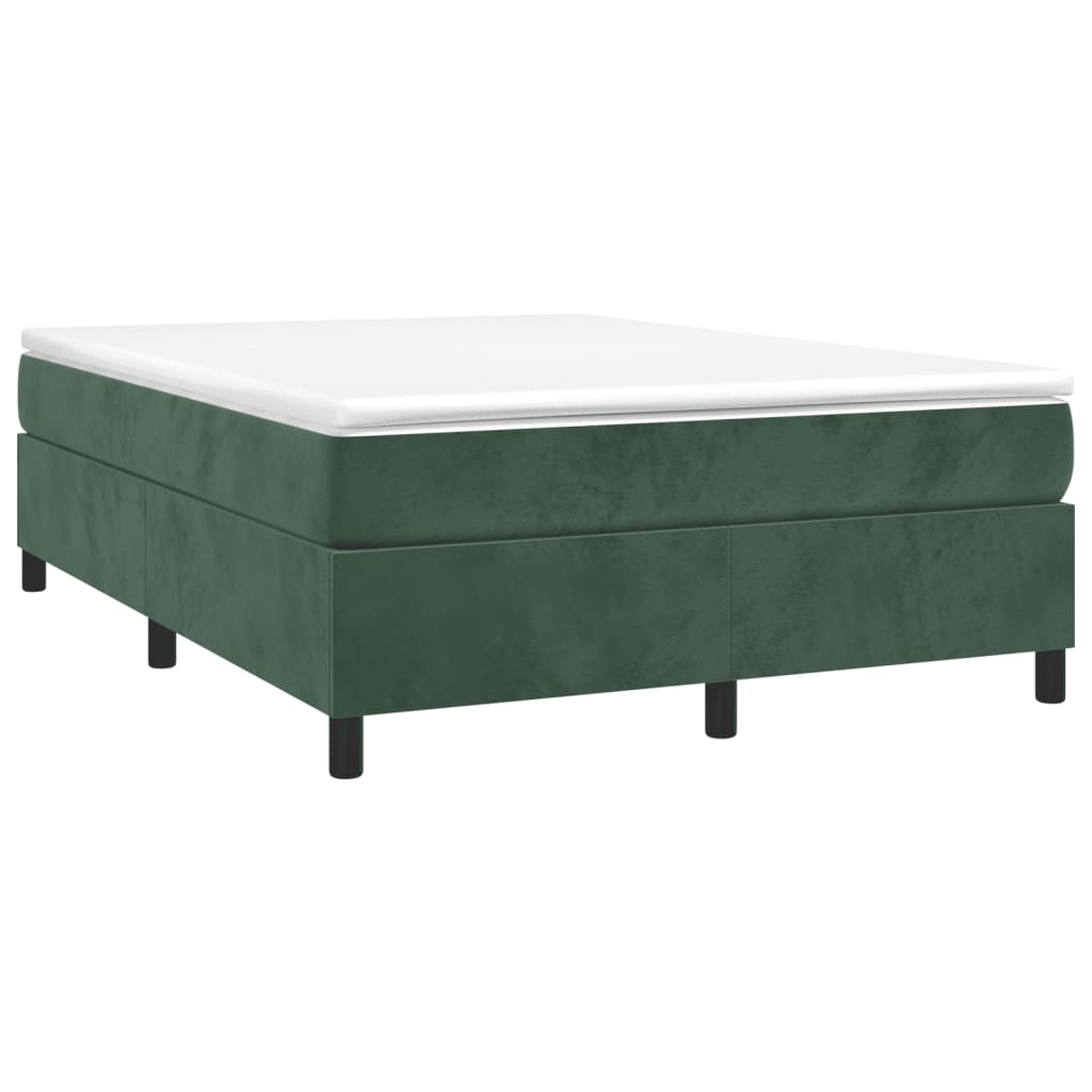 Boxspring bed 140x200 cm fluweel donkergroen is nu te koop bij PeponiXL, paradijselijk wonen!