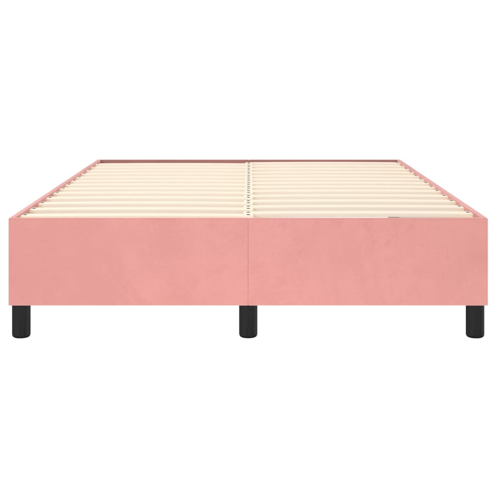 Boxspring bed fluweel roze 140x200 cm is nu te koop bij PeponiXL, paradijselijk wonen!